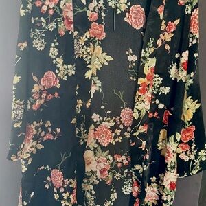 She + Sky Black Floral Blouse